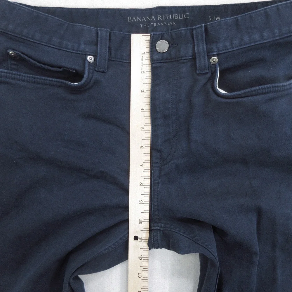 Banana Republic Men's Jeans 33x28 Slim Traveler Navy Stretch